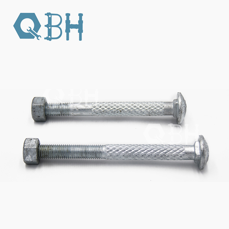 Alat Ganti Knurl Kepala Bulat Struktur Keluli Berganda Step Carriage Bolt